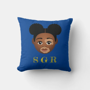 Oreiller à lancer Royal Blue & Gold Message