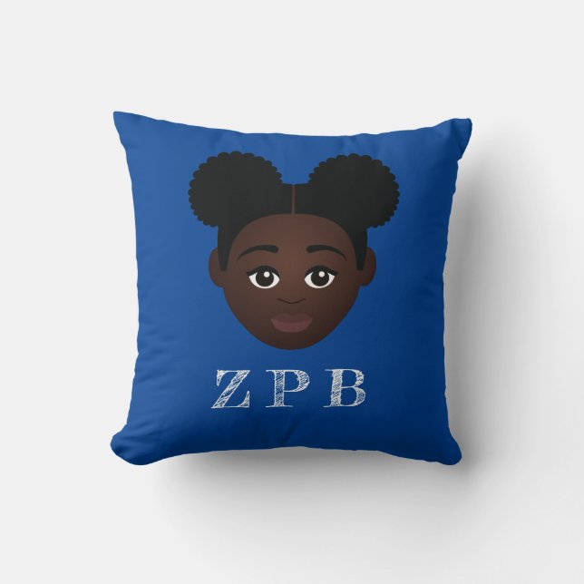 Oreiller à lancer Royal Blue & White Message (Recto)