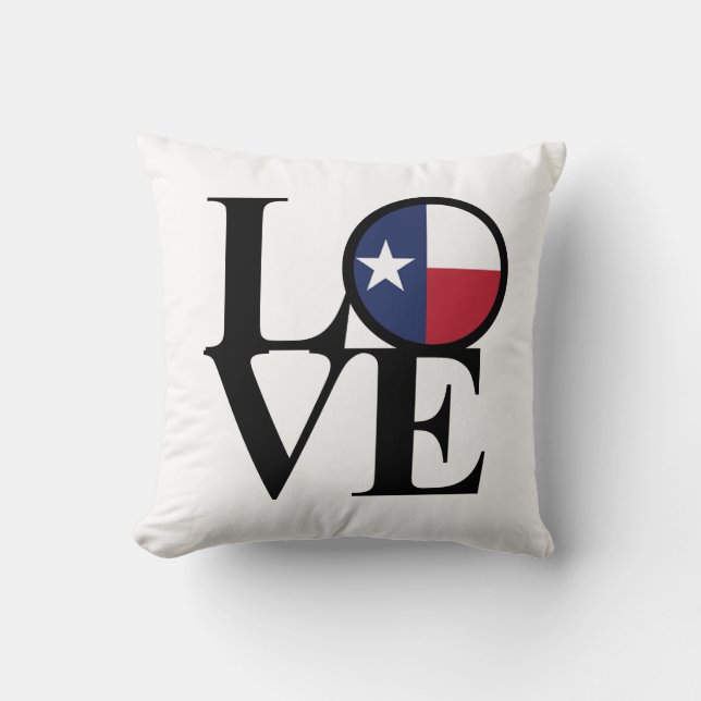 Oreiller à lancer Texas LOVE (Recto)
