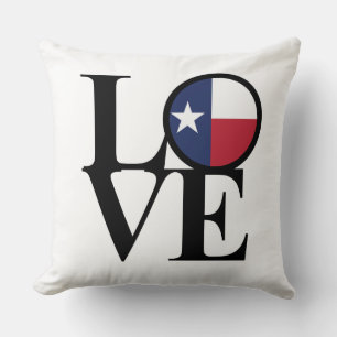 Oreiller à lancer Texas LOVE 20"x20"