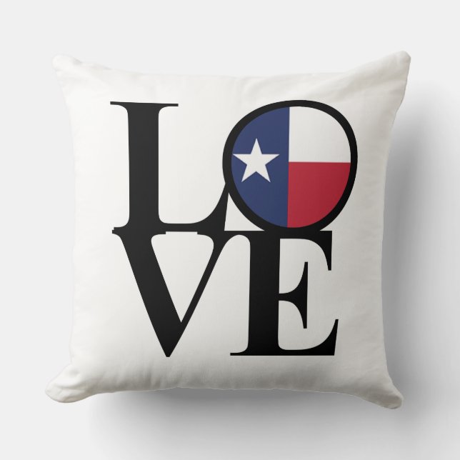Oreiller à lancer Texas LOVE 20"x20" (Recto)