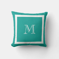 Oreiller à lancer Turquoise Classic Monogramme
