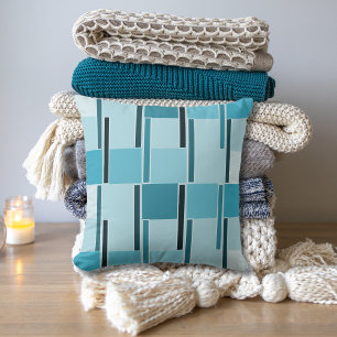Oreiller à lancer Turquoise moderne Motif géométri