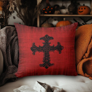 Oreiller à lunette en velours rouge