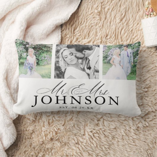 Oreiller à monogramme moderne avec collage de phot (Couverture)