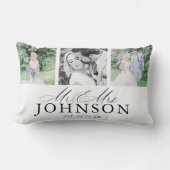 Oreiller à monogramme moderne avec collage photo d (Recto)