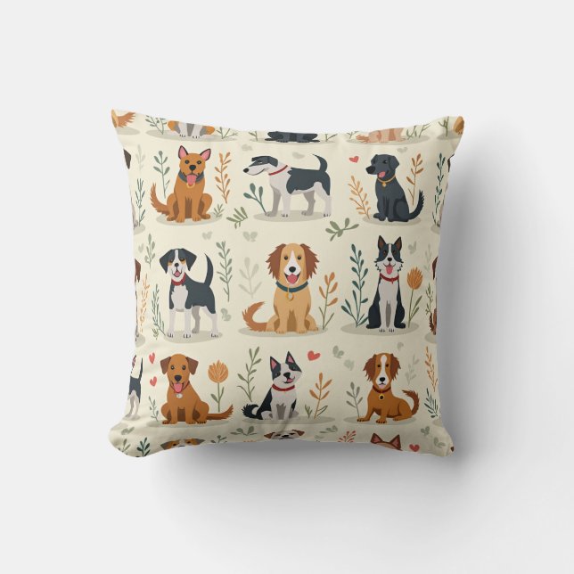 Oreiller à motif Amour de chiot (Recto)