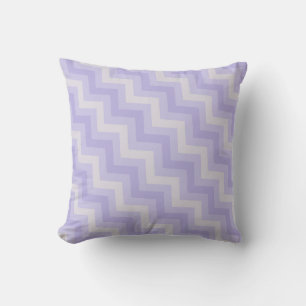 Oreiller à motif chevron zigzag gris pourpre