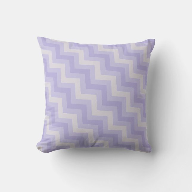 Oreiller à motif chevron zigzag gris pourpre (Recto)