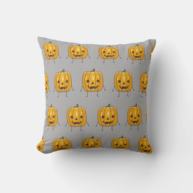 Oreiller à motif de citrouille d'Halloween (Recto)