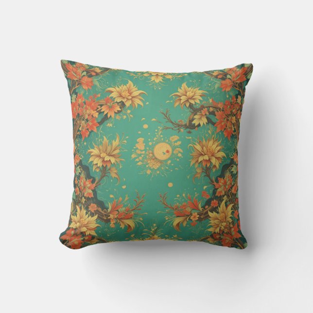 oreiller à motif de fond chinois (Recto)