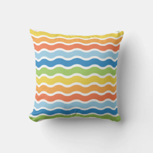 Oreiller à motif de vagues colorées