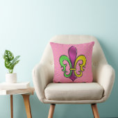 Oreiller à motif Fleur de Lis coloré élégant (Chaise)