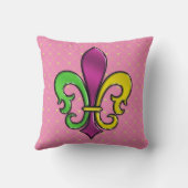 Oreiller à motif Fleur de Lis coloré élégant (Verso)
