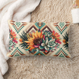 oreiller à motif floral artistique