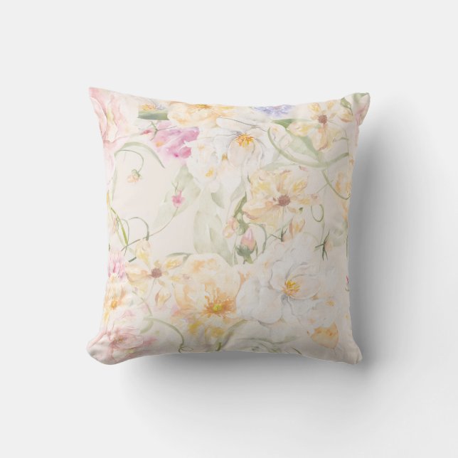 Oreiller à motif floral coloré (Recto)