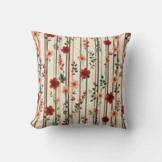 Oreiller à motif floral de Noël vintage