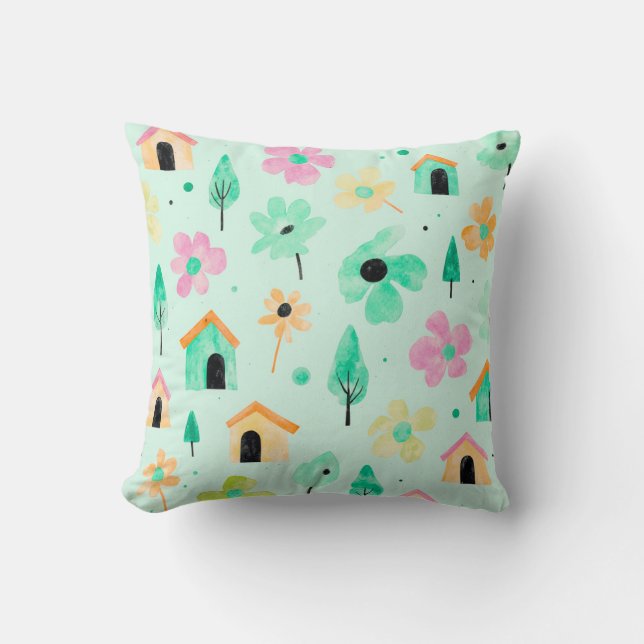 Oreiller à motif floral moderne frais (Recto)