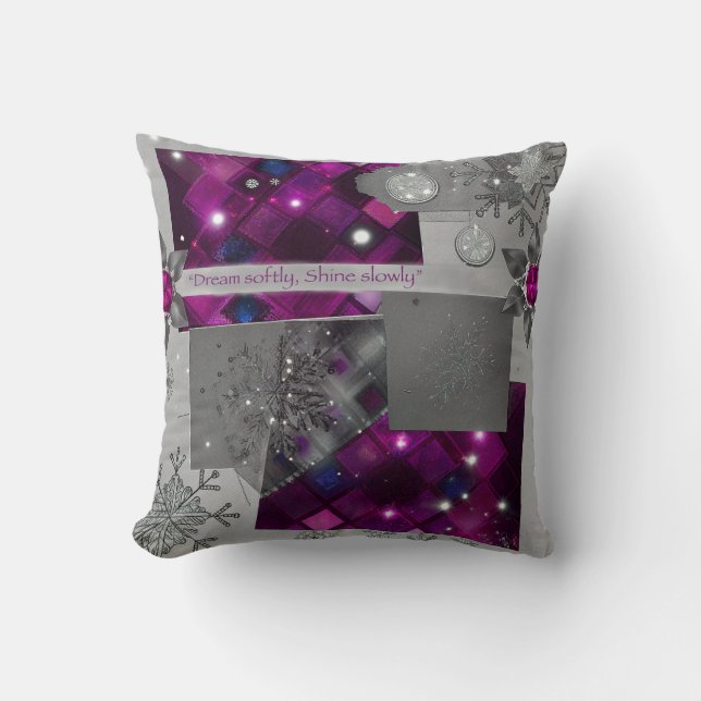 Oreiller à motif gemme diamant pourpre (Recto)