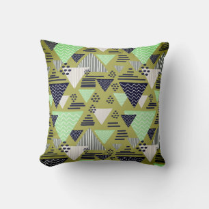 Oreiller à motif géométrique rétro triangle
