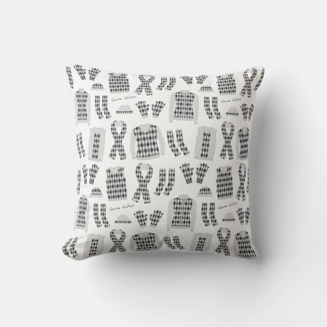 Oreiller à motifs Argyle gris (Recto)