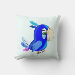 Oreiller à perroquet bleu - Couleurs personnalisée
