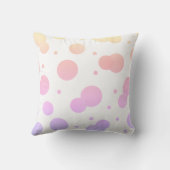 Oreiller à pois jaune doux, rose et lavande (Verso)