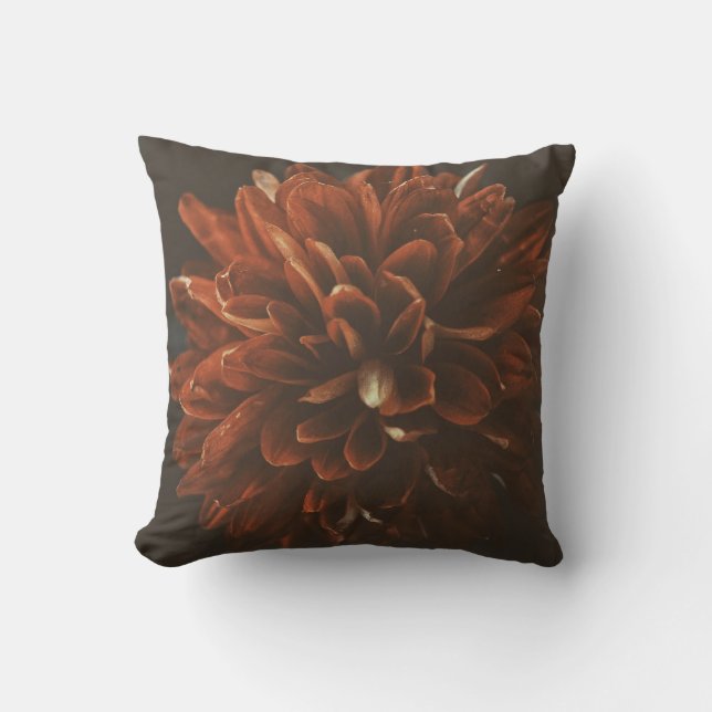 Oreiller à projectile rouge pâle Chrysanthème (Recto)