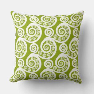 Oreiller à tête douce moderne vert et blanc