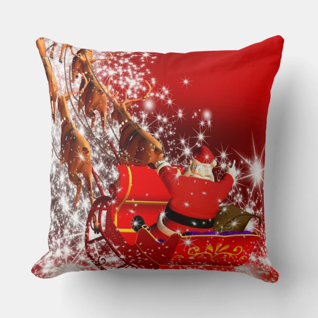 Oreiller à Thon de Noël/Père Noël et Sleigh (Recto)