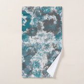Oreiller Abstrait à lancer en marbre turquoise et (Serviette à main)