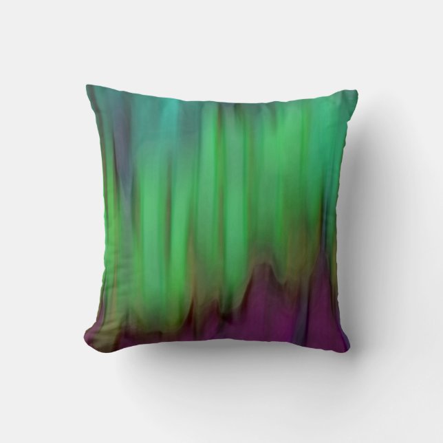 Oreiller Abstrait Aurora Borealis Green Throw (Recto)