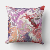 Oreiller Abstrait en marbre rouge à lancer - liqui (Recto)