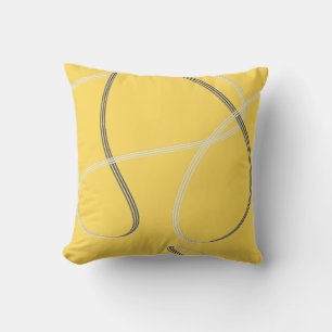 Oreiller Abstrait Jaune moutarde moderne