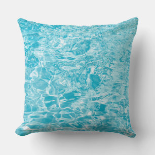 Oreiller Abstrait Liquide Bleu Et Blanc