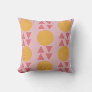 Oreiller abstrait moderne rose jaune 