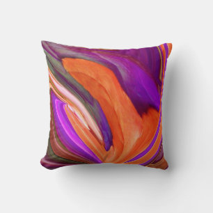 Oreiller Abstrait Orange N Feuille pourpre