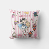 Oreiller accent à rayures roses Alice Chibi fantai (Recto)