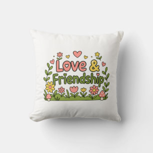 Oreiller accent en coton confortable Love & Friend