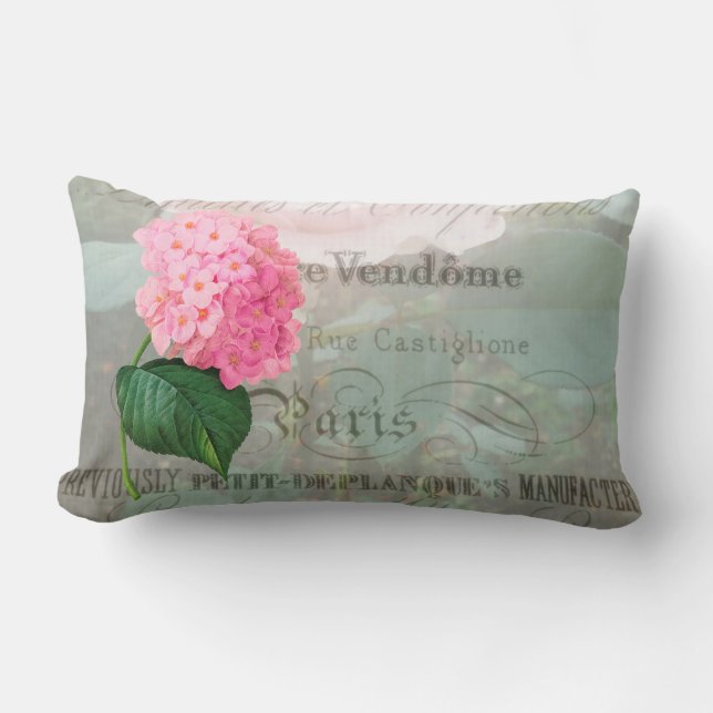 Oreiller accent romantique hortensia rose (Recto)