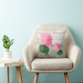 Oreiller accent romantique hortensia rose (Chaise)