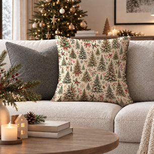 Oreiller accentué de verdure de Noël élégant et vi