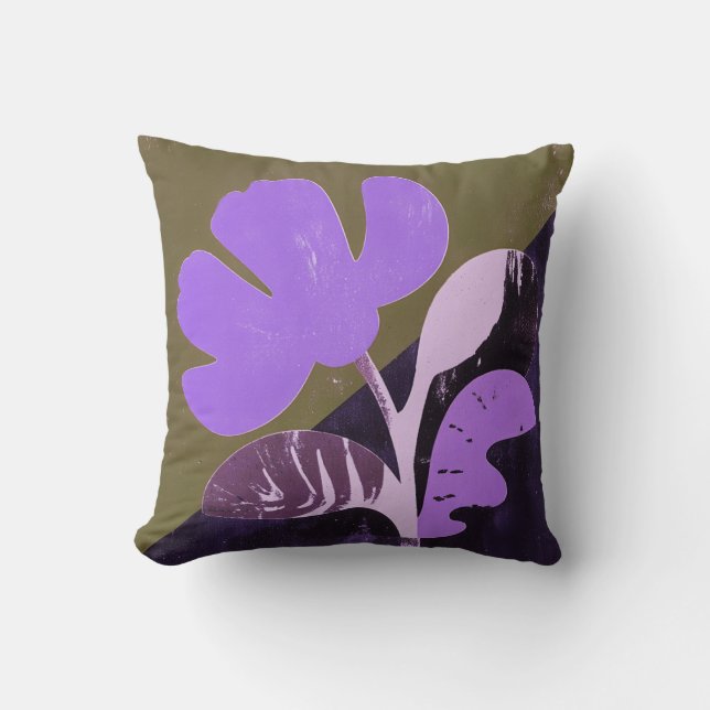 Oreiller accentuel floral abstrait moderne (Recto)