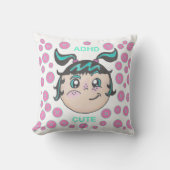Oreiller ADHD avec illustration "ADHD Mignon" (Recto)