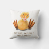 Oreiller amusant avec un canard jouant - Sourire (Verso)