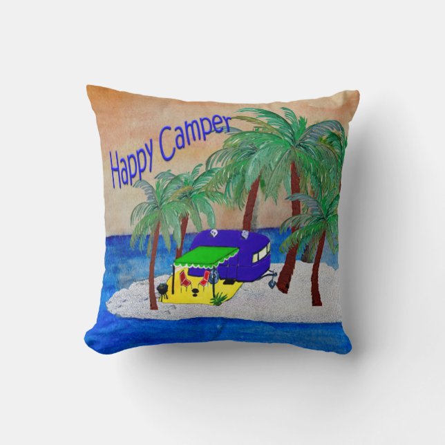 Oreiller amusant Happy Camper (Recto)