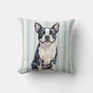 Oreiller aquarelle Boston Terrier