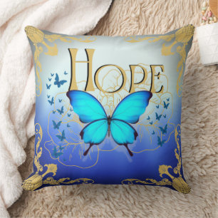 Oreiller Arsty Blue Butterfly 20"x20" - Espoir 