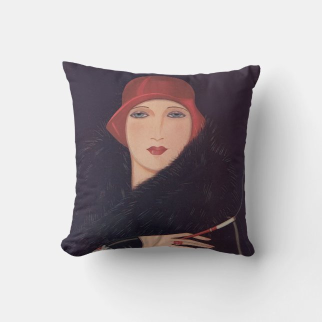 Oreiller Art Déco Flapper (Recto)