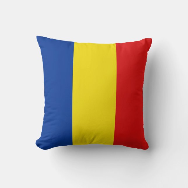 Oreiller avec drapeau de la Roumanie (Recto)